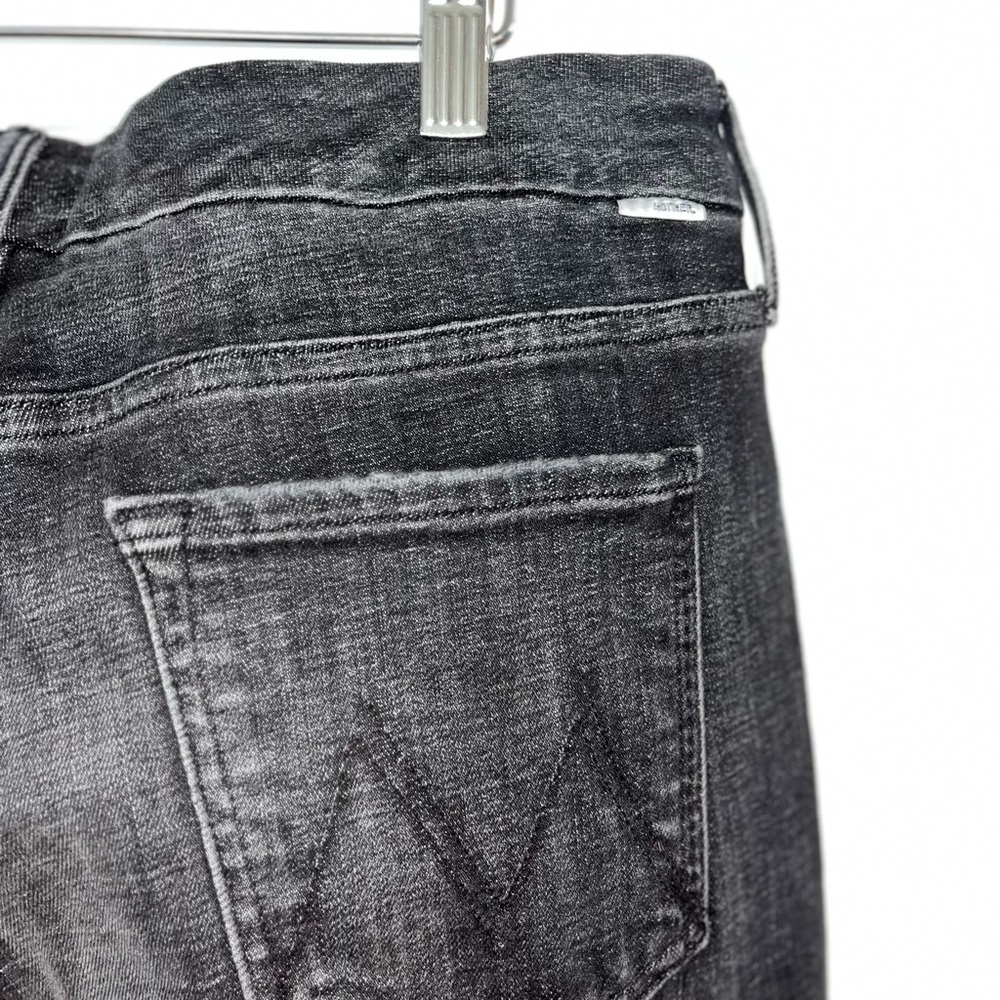 MOTHER THE LOOKER High Rise Charcoal Skinny Denim Jeans Raw Hem Size 31 - Picture 2 of 5
